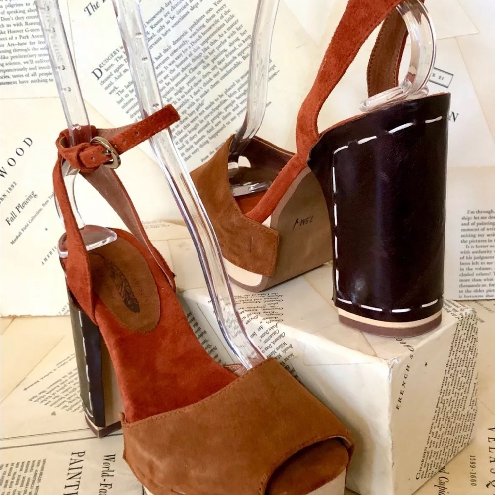 Jeffrey Campbell Sandal Platform Brown Rust - Picture 7 of 8